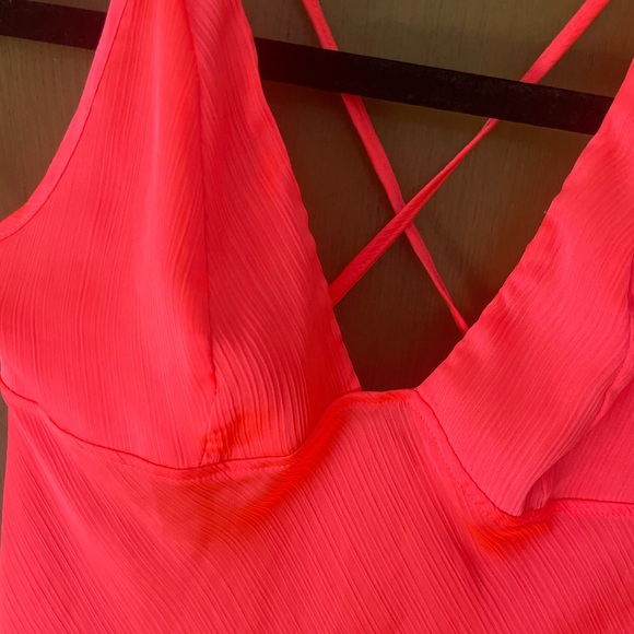 FREE PEOPLE Intimately Bright Coral Slip Dress, size XS - Picture 5 of 9